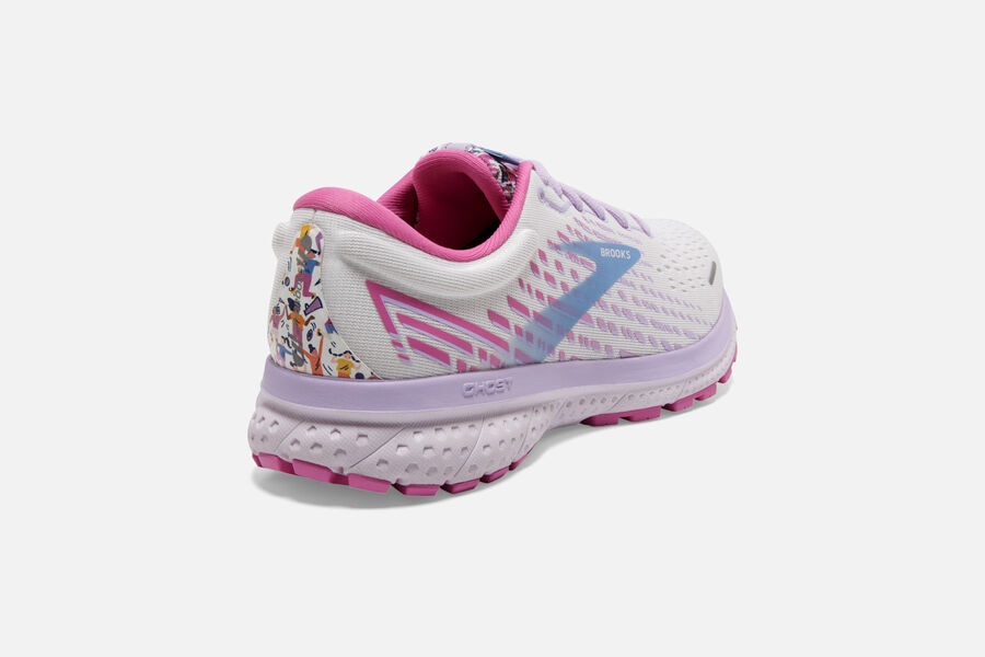 Brooks Israel Ghost 13 Road Running Shoes Womens - White/Pink/Blue - HGT-896547